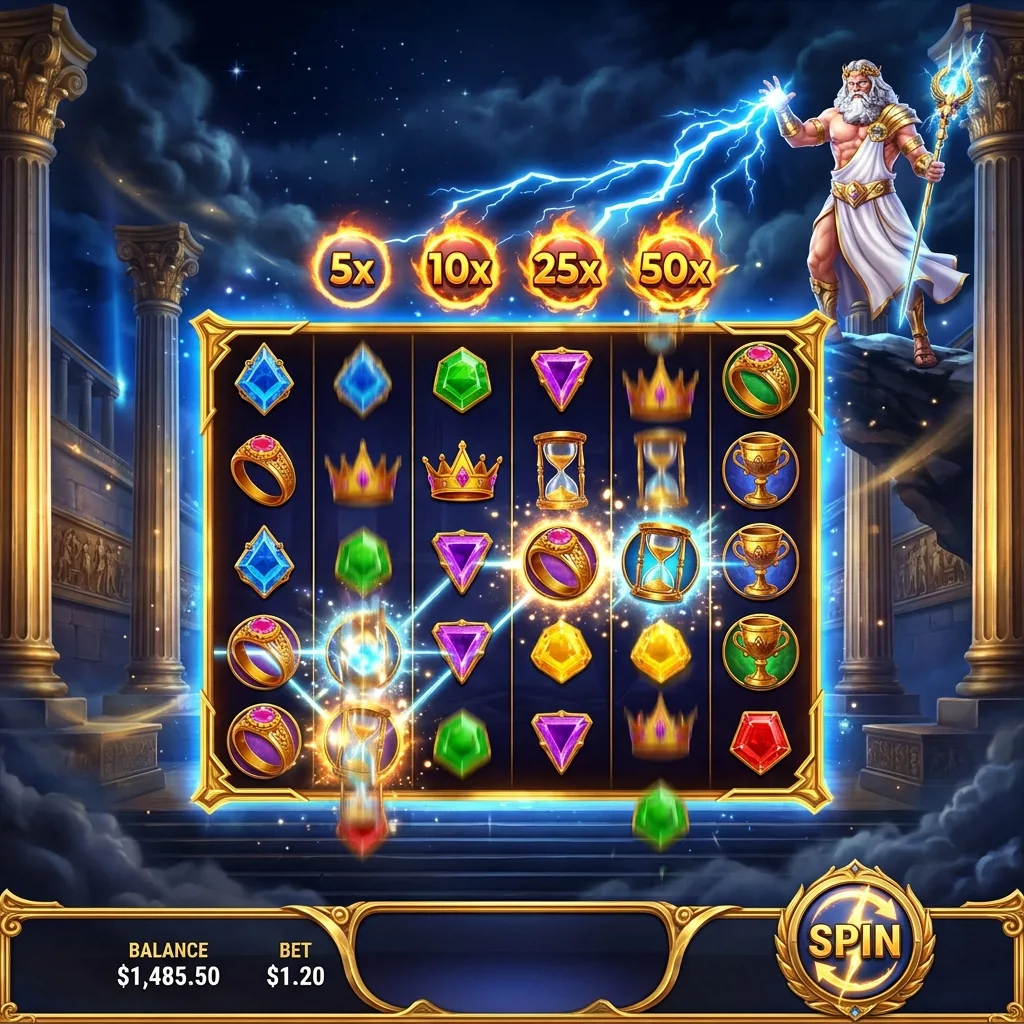 Зевс на фоне Олимпа в слоте Gates of Olympus